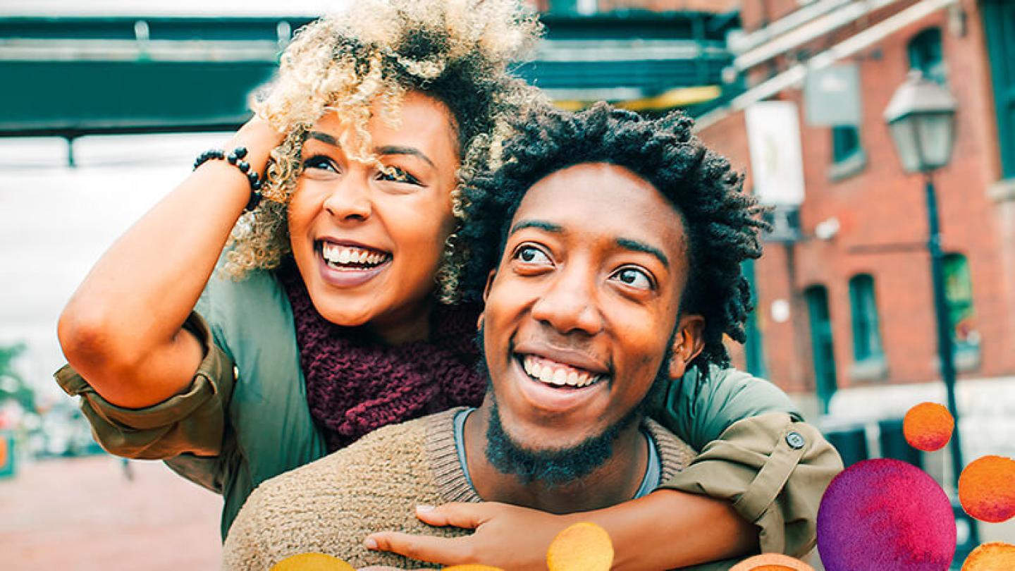 Two people enjoying life